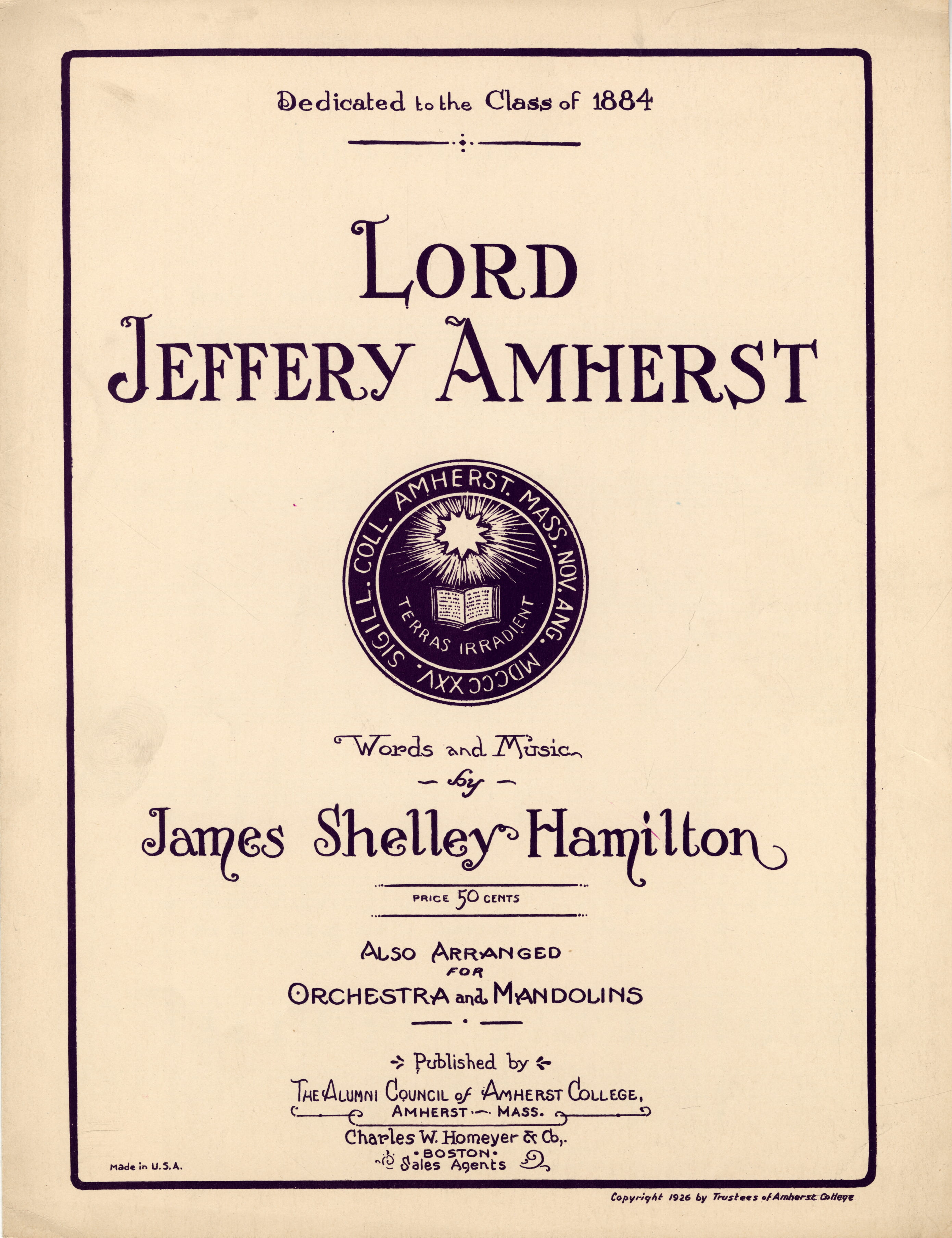 "Lord Jeffery Amherst" (1926)