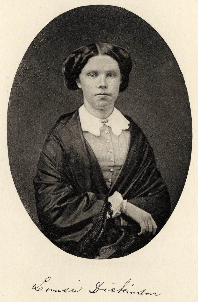 Louisa Dickinson, from a daguerreotype reproduced in Foreshadowings of Smith College