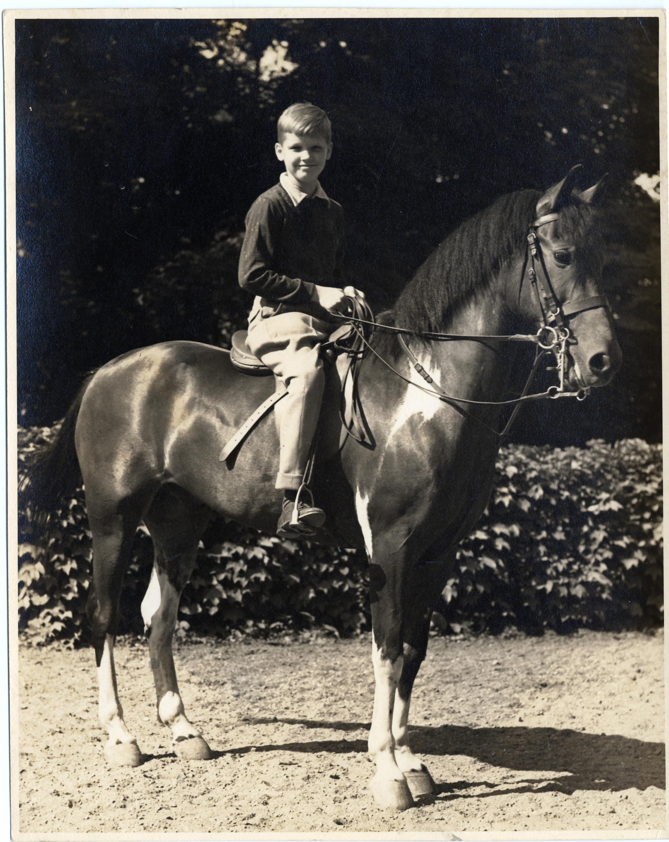 Richard Aldridge as a child on horseback