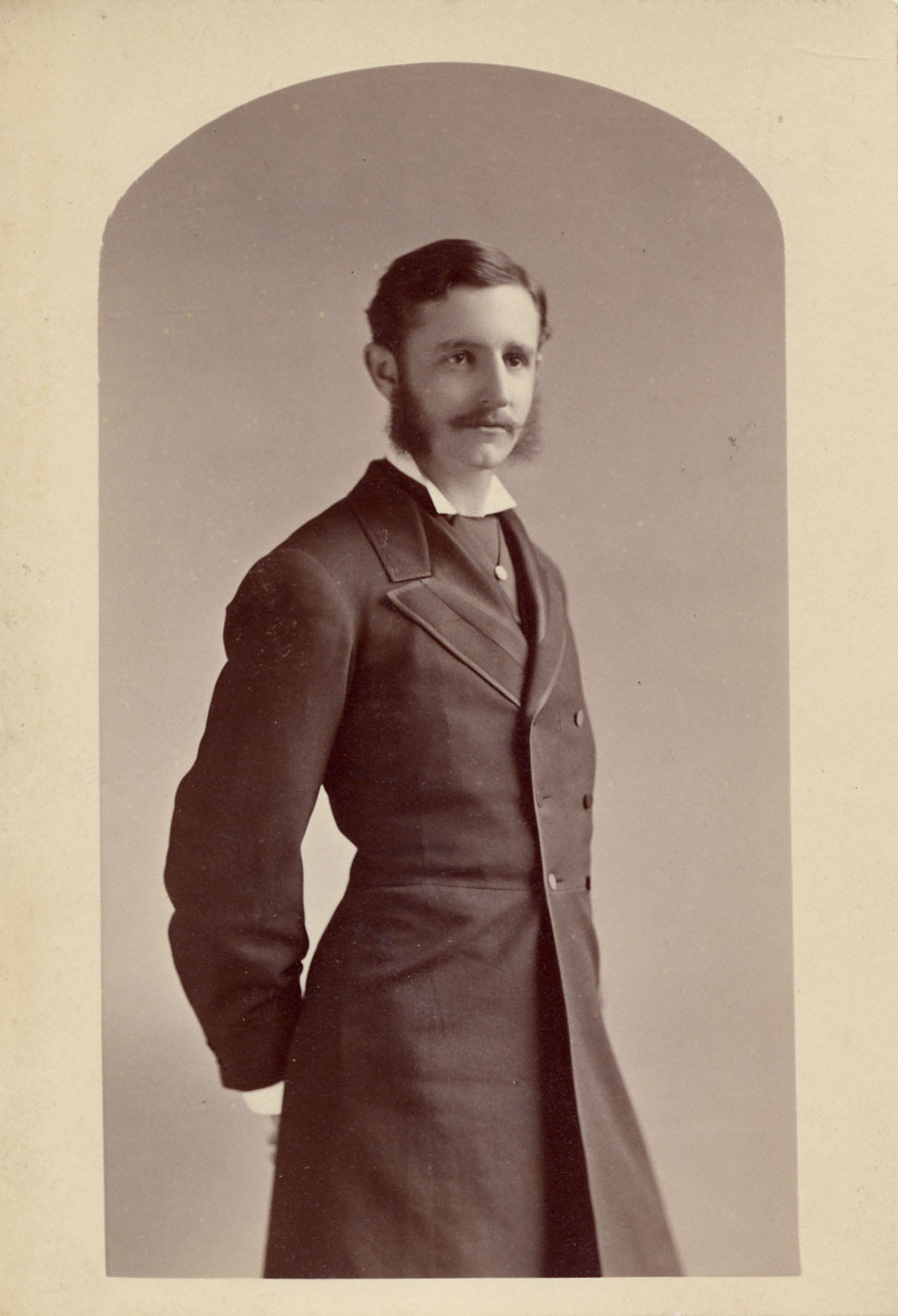 Cabinet card of Sam Bowles IV, ca. 1884-5, probably taken in connection with his marriage to Elizabeth Hoar of Concord, Mass.
