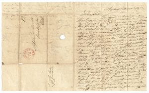 Sidney Brooks letter to his sister Tamesin Brooks, October 18, 1837