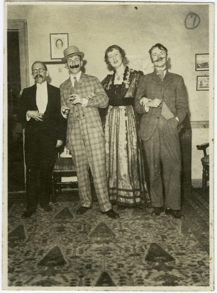 A faculty group at President King's "Gay 90s" party in 1935.