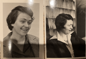Two black-and-white photographs of Mary Bateson